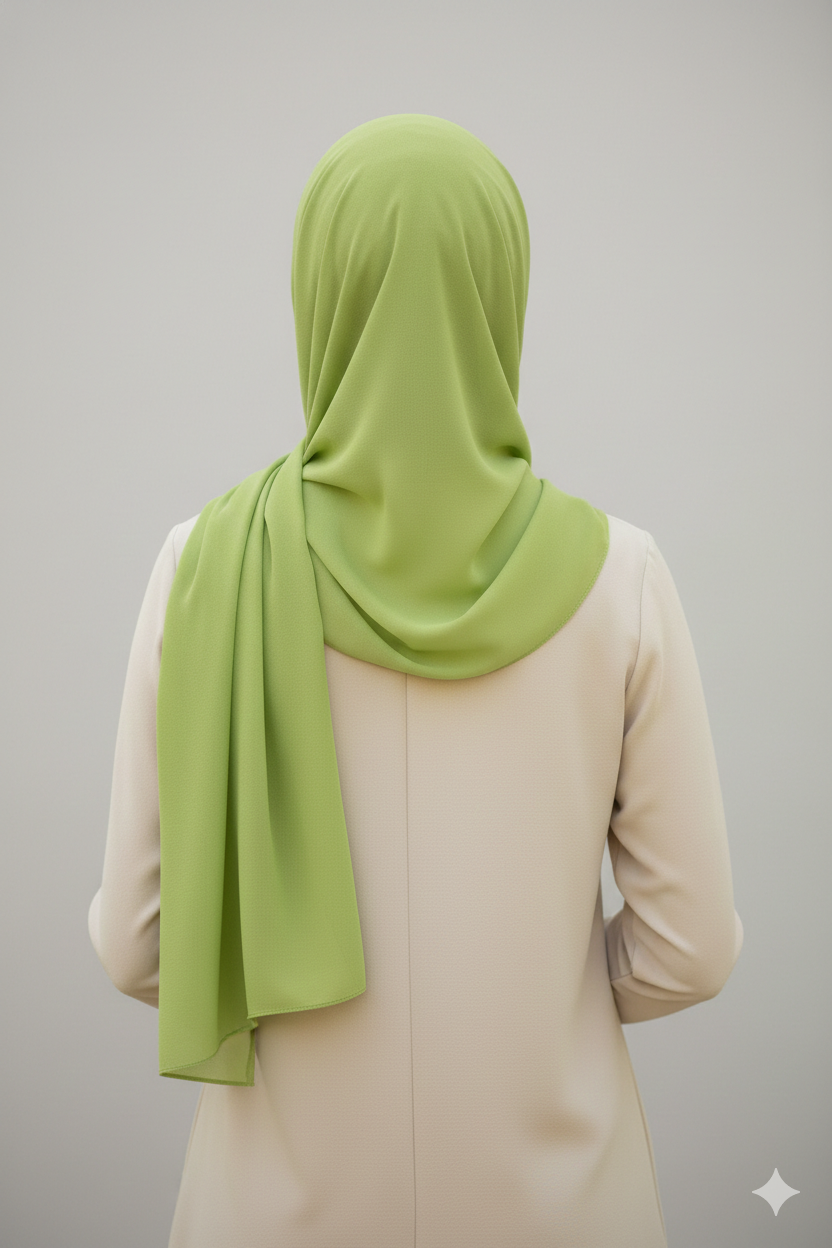Lime Green Georgette Chiffon Hijab