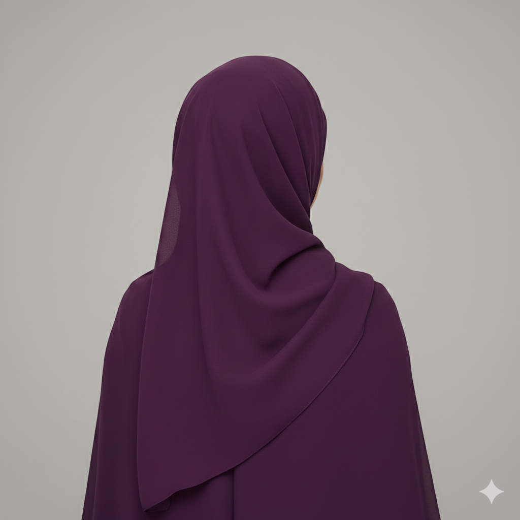 Deep Pulm Purple Georgette Chiffon Hijab