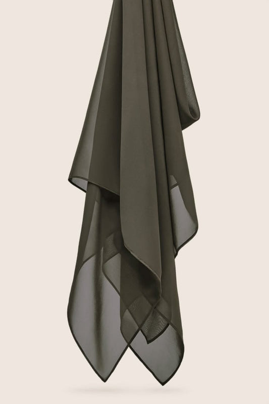 Deep Olive Green Georgette Chiffon Hijab