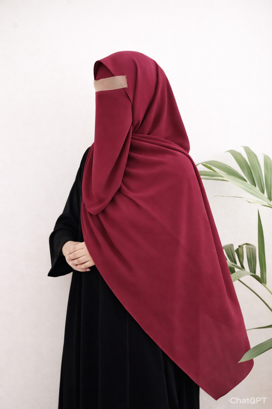 Maroon / Deep Wine Niqab set