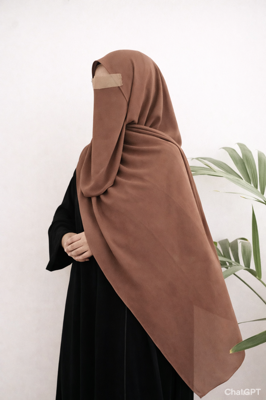 Chocolate Brown Niqab Set