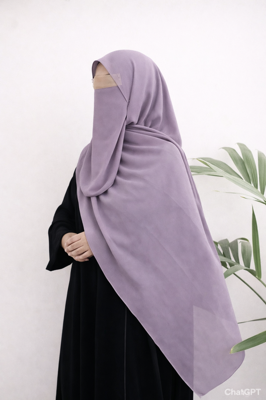 Lavender Purple Niqab Set