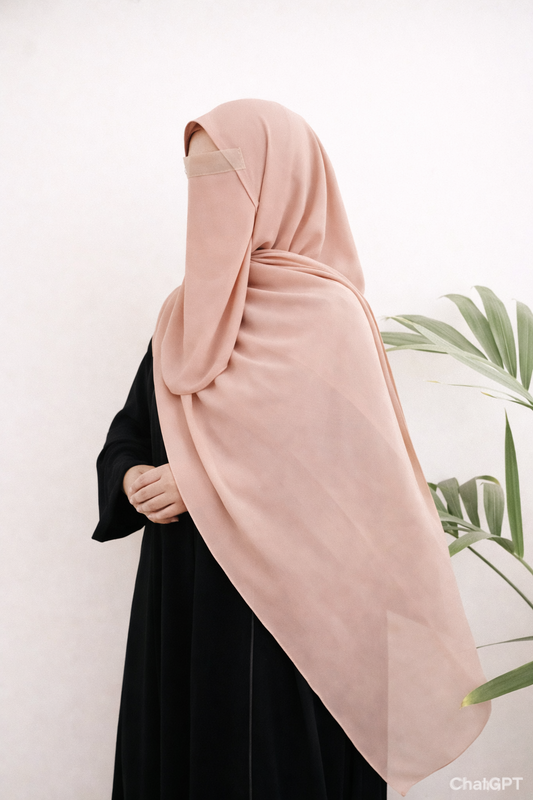 Light Peach / Soft Blush Pink Niqab Set