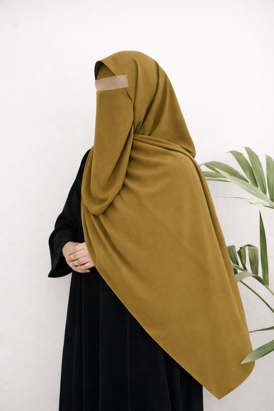 Mustard Olive Niqab Set