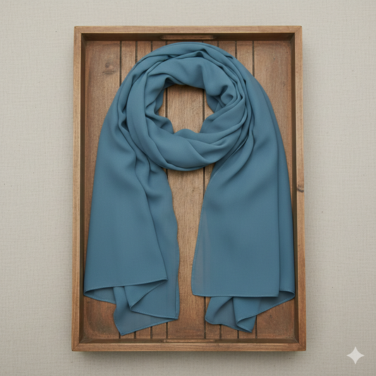 Dusty blue  Georgette chiffon hijab,