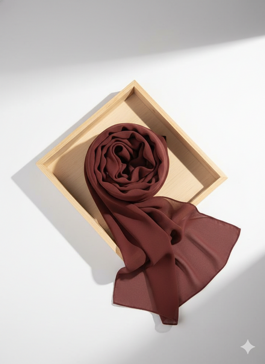Deep Burgundy Georgette chiffon Hijab