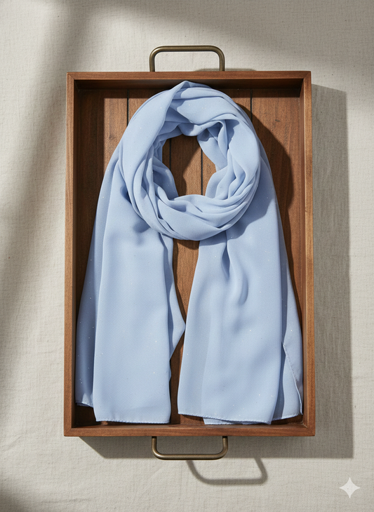 Pastel baby blue georgette chiffon hijab