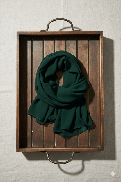 Deep emerald green georgette chiffon hijab