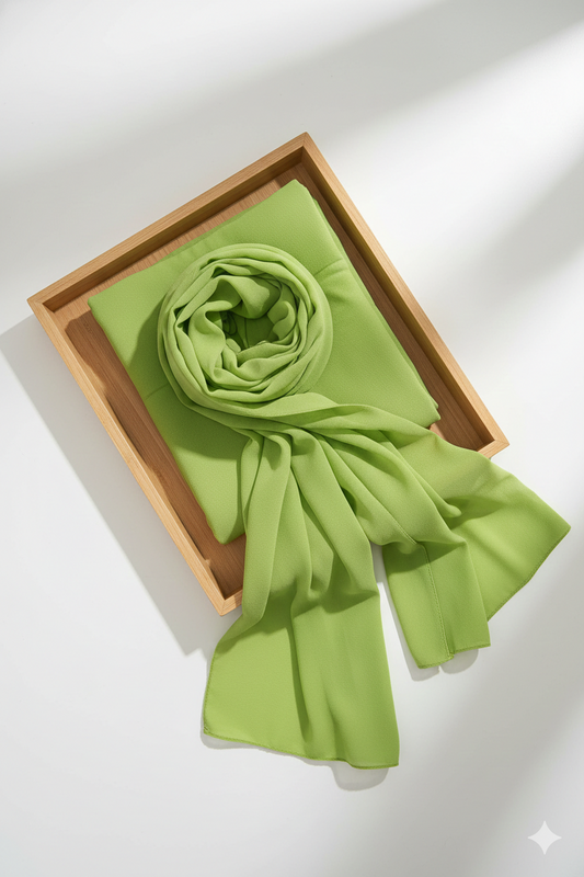 Lime Green Georgette Chiffon Hijab