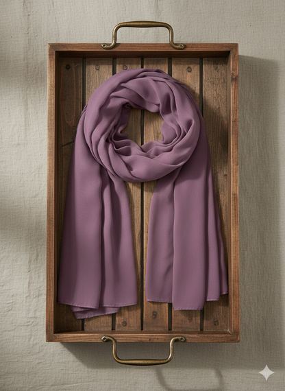 Dusty mauve georgette chiffon hijab