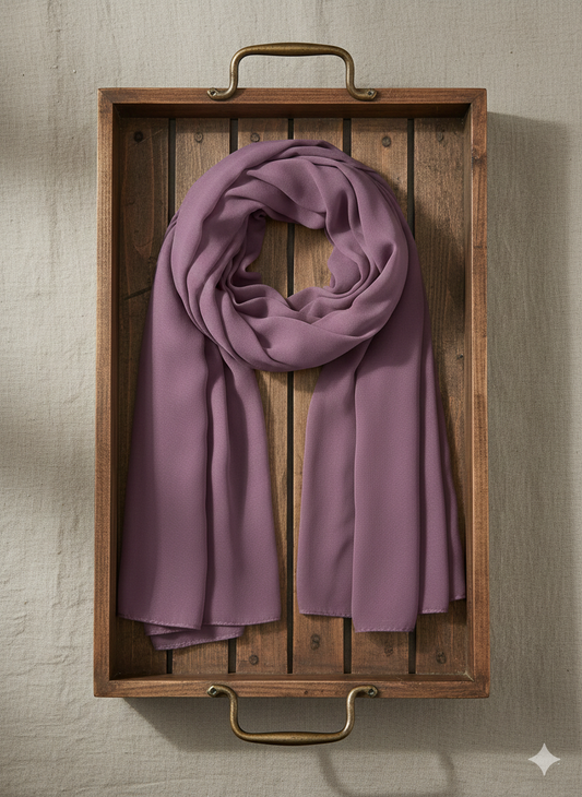 Dusty mauve georgette chiffon hijab