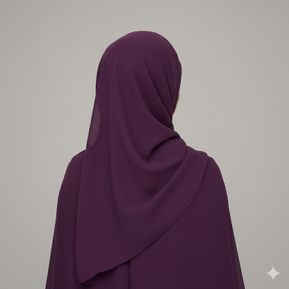 Deep Pulm Purple Georgette Chiffon Hijab