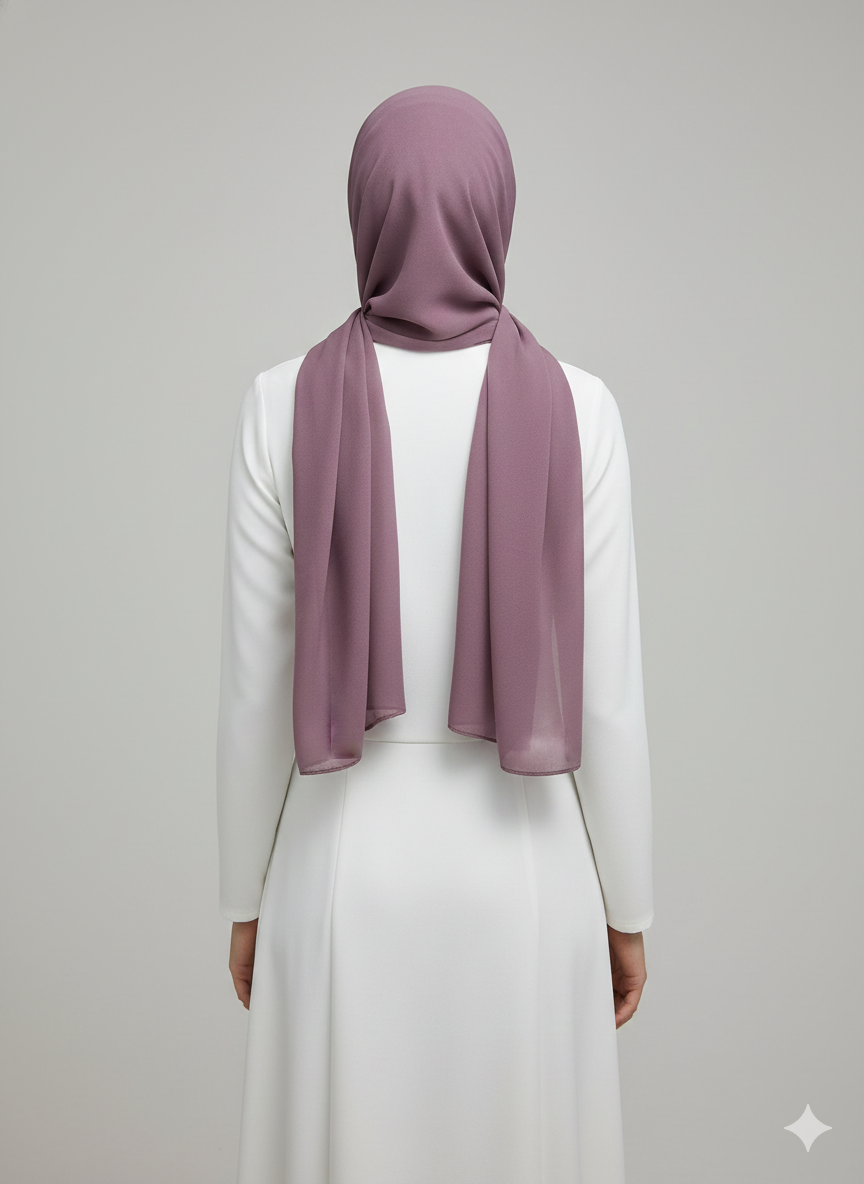 Dusty mauve georgette chiffon hijab
