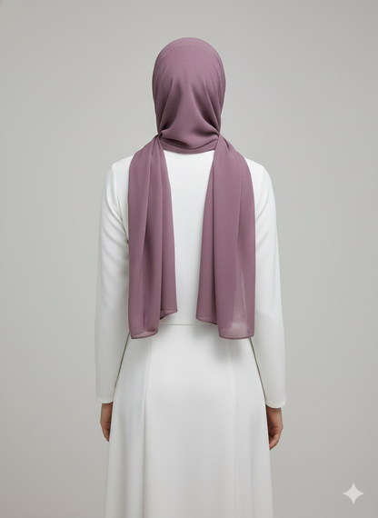 Dusty mauve georgette chiffon hijab