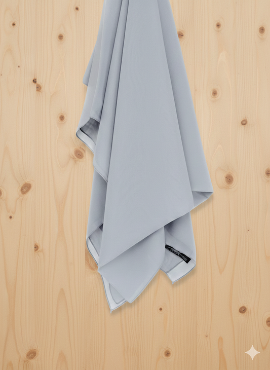 Light Dove Grey (Cool-Toned Soft Grey) Georgette Chiffon Hijab