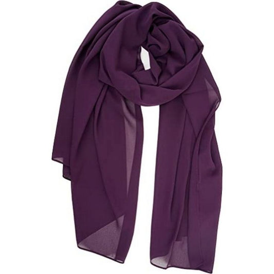 Deep Pulm Purple Georgette Chiffon Hijab