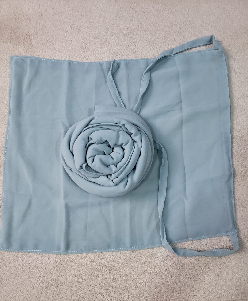 Dusty Sky Blue Niqab Set Georgette Chiffon