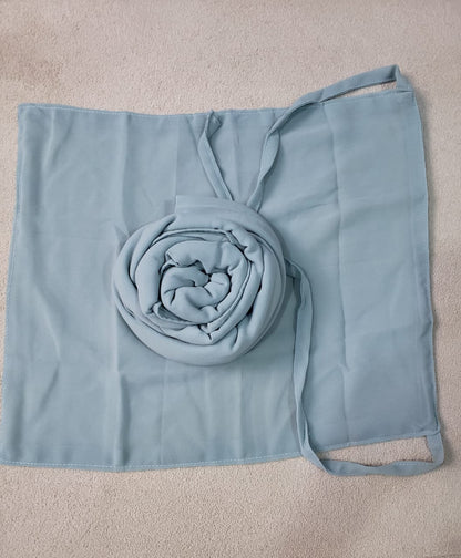 Dusty Sky Blue Niqab Set Georgette Chiffon