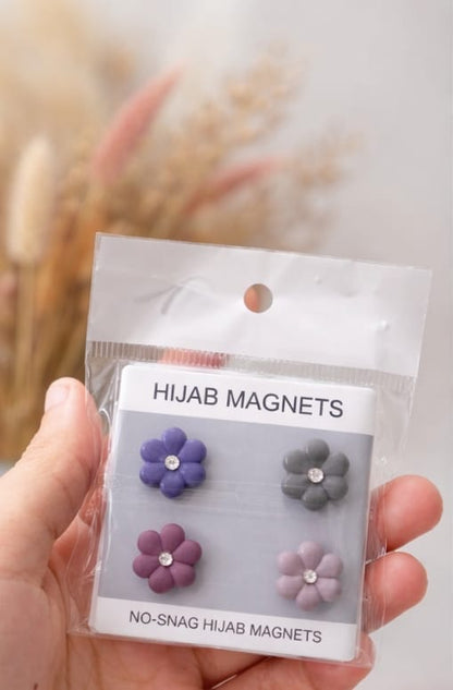 No-Snag Floral Hijab Magnets – Premium Matte Magnetic Scarf Pins