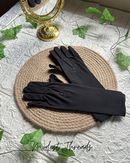 Premium Modest Wear Hand Gloves – Black
