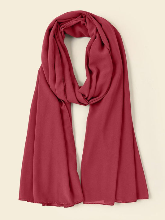 Burgundy Wine Georgette Chiffon Hijab
