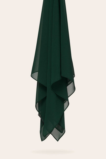 Deep emerald green georgette chiffon hijab