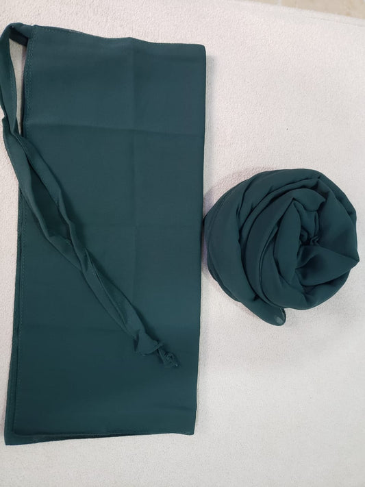 Deep Teal Green Georgette Chiffon niqab set